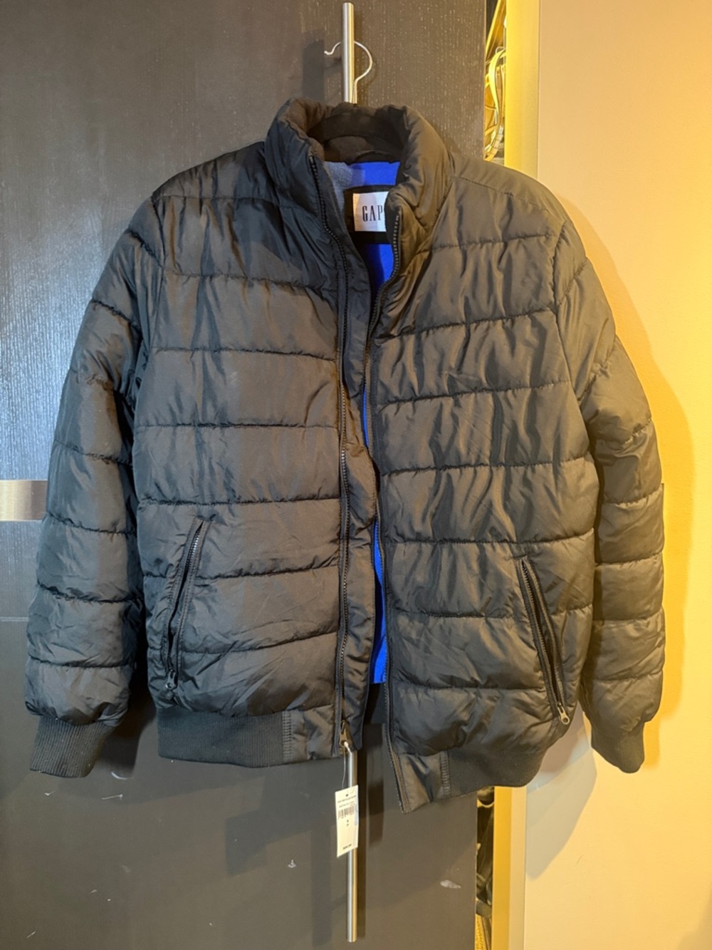 GAP Black Quilted Bomber Puffer Jacket- new with tags